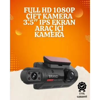 WiFi Destekli Araç Kamerası – 3 inç Ekran, 1080P Ön ve 720P İç Kamera