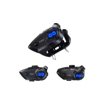 Y5x Rgb Işıklı Intercom 5 Kişi Bağlantılı 1000mah Motosiklet Bluetooth Kulaklık Seti