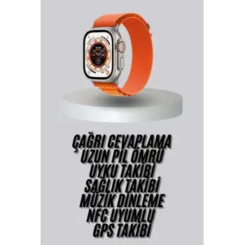 Yeni Nesil Akıllı Saat Uyku ve Sağlık Takibi Titeşimli Sesli Arama Mesaj ve Bildirim Görme