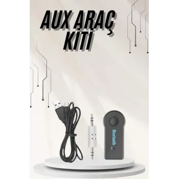 Yeni Nesil Bluetooth Aux Araç Kiti Siyah TV Tablet Telefon Araç Araba