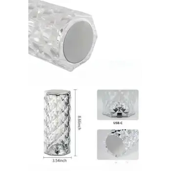 Yeni Nesil Modern Kristal Masa ve Gece Lambası Dokunmatik Renk Değiştirebilen