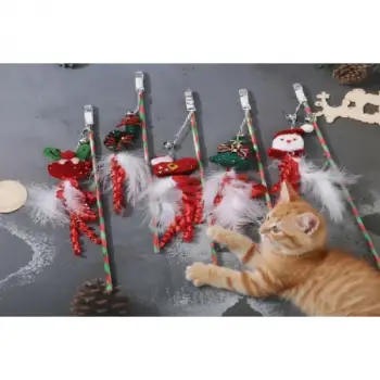 Yılbaşı Temalı Zilli Kedi Oyun Oltası