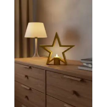 Yıldız Şeklinde Sarı Mumluk Loş Işık Ev Aksesuarı