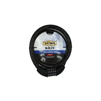 Yuma Ym-747 120cm 20mm 5 Şifreli Siyah Motorsiklet Kilidi