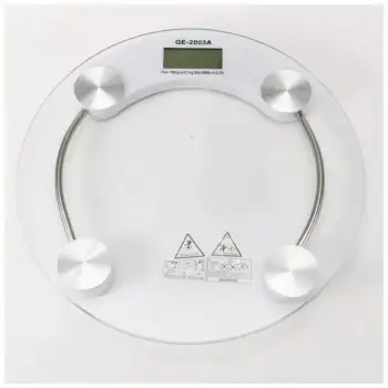 150 Kg Kapasiteli Yuvarlak Şeffaf Dijital Banyo Cam Baskül Terazi Tartı