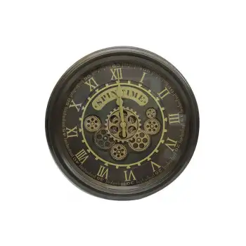 Yuvarlak Spintime Yeşiloksit Çarklı Metal Duvar Saati