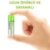 USB Şarjlı 1450mAh AA 1.2V Lityum Kalem Pil 2’li Set Dönüşümlü Batarya