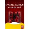 17 Parça El Ayak Bakım Seti Tırnak Temizleme Manikür Pedikür Cımbız Törpü Tırnak Makası
