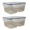 2 Bölmeli 0,45+0,45 Litre Kilitli Kapaklı Erzak Saklama Kabı Lc-524