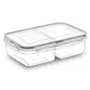 2 Bölmeli Sızdırmaz Contalı Kilitli Kapaklı 1 Litre Erzak Saklama Kabı -lc505