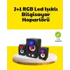 2.1 USB Bağlantılı Oyun Hoparlörü Renkli LED Işıklı