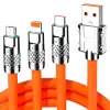 3 İn 1 Type-c + Micro Usb + Lightning Hızlı Şarj Kablosu Silikon Kablo 1 Metre Opp Ambalaj