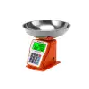 30kg 1g Dijital Kefeli Terazi Pilli ve Adaptörlü Elektronik Tartı, Paslanmaz Çelik Tepsili Tutar Hesaplama Turuncu