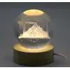 3D İstanbul Temalı Kristal Cam Küre Led Lamba Model 2