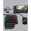 5in1 Mobil Oyun Kiti Bluetooth 5.3 Mini RGB Klavye Mouse Dönüştürücü Seti