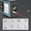 Profesyonel 40 Metre Dijital Lazer Metre Ölçer LCD Ekran, Su Terazili, Alan Hacim, Pisagor Hesaplama ve 20 Kayıt Hafızası
