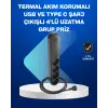 Akıllı Akım Dengelemeli 4’lü Çoklu Priz Type-C ve USB Çıkışlı
