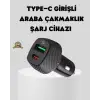 Araç Tipi Hızlı Şarj Adaptörü Type-C PD USB Çift Port Kompakt