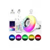 Bluetooth Hoparlör Akıllı Rgb Led Işık Renk Değiştirme Ses Bombası Ampül Görünümlü