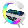 BT-3401 Kablosuz Şarj Standı Rgb Ledli Dijital Saatli Alarmlı Radyolu Bluetooth Hoparlör