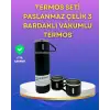 Çelik Termos Bardak Seti | 500 ml Kapasite, Kaymaz Taban, Hediye Kutulu