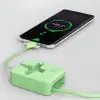 Cep Tipi Telefon Tutuculu Makaralı Uzayıp Kısalabilen 3ü 1 Arada Usb Şarj Kablosu