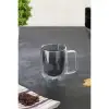 Çift Cidarlı Cam Kupa Gri Renk