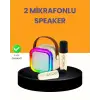 Çift Mikrofonlu Kompakt Karaoke Hoparlör – Uzun Pil Ömrü
