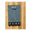 Dekoratif Home Keys Ahşap Resimlik ve Notluk (Saks Mavisi)