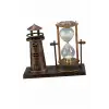 Deniz Feneri Kum Saati Ahşap Görünümlü Vintage Tarz Biblo