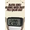 Dijital Masa Saati Termometreli Takvim Çalar Saat Led Ekran Pilli