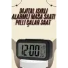 Dijital Masa Saati Termometreli Takvim Çalar Saat Led Ekran Pilli