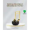 Dönen Nota Figürlü Müzik Box Işıltılı Dekoratif Tasarım