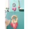 El Yapımı Kuş Tüyü Ve Led Işıklı Dekoratif Asma Düş Rüya Kapanı