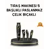 Erkek Bakım Seti 5’i 1 Arada Şarjlı Paslanmaz Çelik Başlıklı