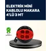 Ev ve Ofis İçin 3 Metre Kablolu 4 Priz Makarası