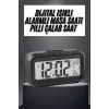 Gece Dijital Masa Saati Dijital Alarmlı Led Ekran Pilli Çalar Saat