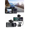 Gece Görüşlü DVR 3 Lensli Araç İçi Sürüş Kamerası Video Kaydedici