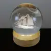 Gemi Motifli Işıklı Cam Küre