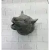 Gri Kurt Duvar Biblosu Güçlü Detaylı Dekoratif Tasarım 25x19 cm