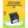 Güneş Paneli ile Şarj Olan 20 LED Dış Mekan Hareket Sensörlü Lamba