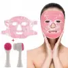 Jel Buz Paketi Yüz Maskesi Baş Ağrısı Yastık Kozmetik Maske + Çift Taraflı Cilt Fırçası