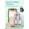 Bluetooth USB Çift Modlu Sessiz Mouse, Şeffaf Mıknatıslı Kapaklı, Type-C Şarjlı, DPI Ayarlı, Kablosuz 10m Çekim Mesafeli, Masaüstü Kısayol Tuşlu, Taşınabilir Şarjlı Mouse Turuncu
