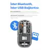 Bluetooth USB Çift Modlu Sessiz Mouse, Şeffaf Mıknatıslı Kapaklı, Type-C Şarjlı, DPI Ayarlı, Kablosuz 10m Çekim Mesafeli, Masaüstü Kısayol Tuşlu, Taşınabilir Şarjlı Mouse Turuncu