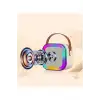 Karaoke Kablosuz Hoparlör Mikrofonlu Rgb Işıklı Bluetooth Speaker Tf Kart/usb Beyaz