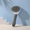 Kedi Köpek Tüy Toplayıcı Kendini Temizleyebilen Ergonomik Rahat Evcil Hayvan Tarağı Gri