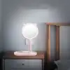 Kedi Kulaklı Telefon Standlı Yuvarlak Dokunmatik Led Ayarlı Masa Üstü Makyaj Aynası