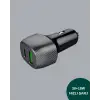 Kompakt Tasarımlı Type-C + USB Girişli Araç Şarj Başlığı