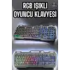 Led Işıklı  Klavye Usb Girişli RGB Işıklı Q Klavye Mouse Hediyeli