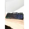 Led Işıklı  Klavye Usb Girişli RGB Işıklı Q Klavye Mouse Hediyeli